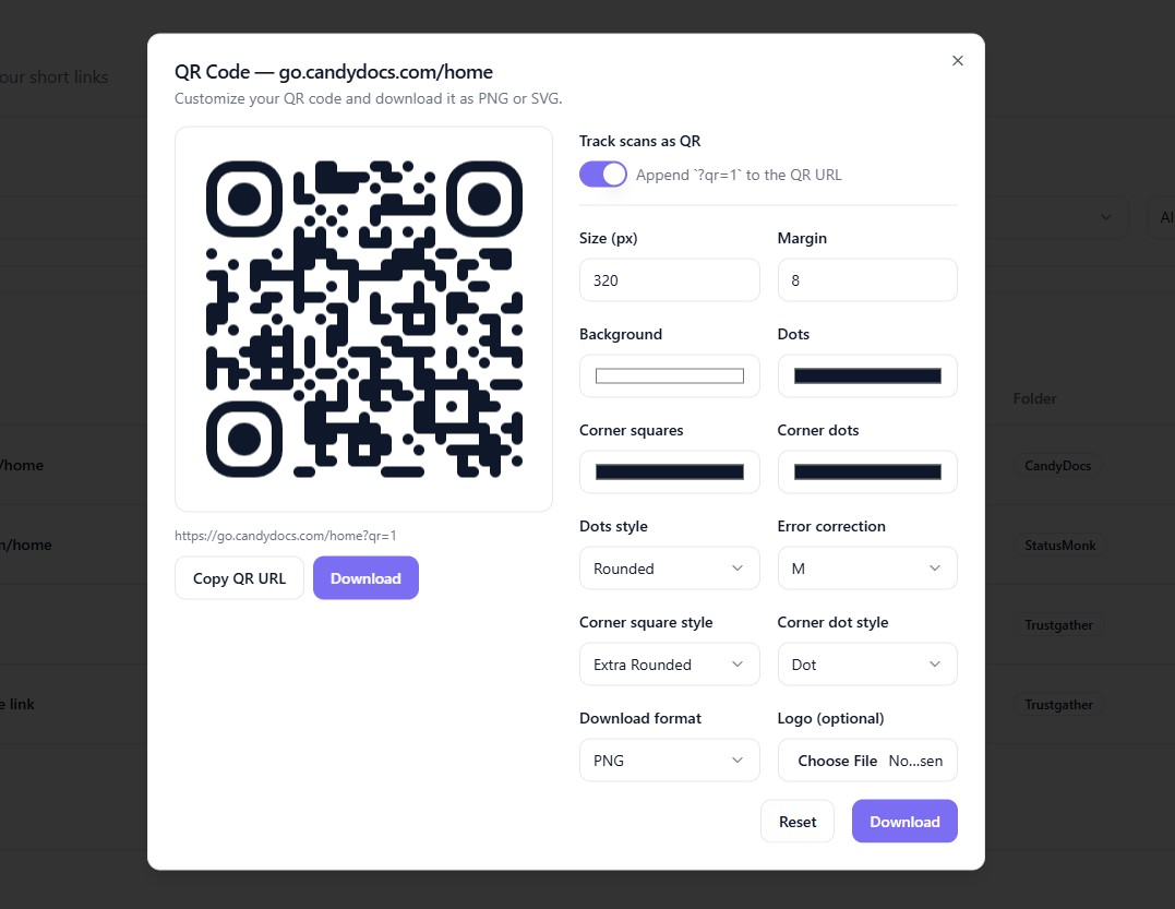 QR Code Generator Dashboard